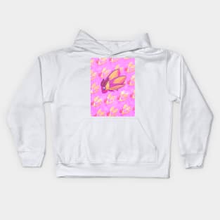 Rosy Maple Moth pattern Kids Hoodie